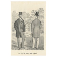 Impression décorative ancienne de la mode masculine, c.1890