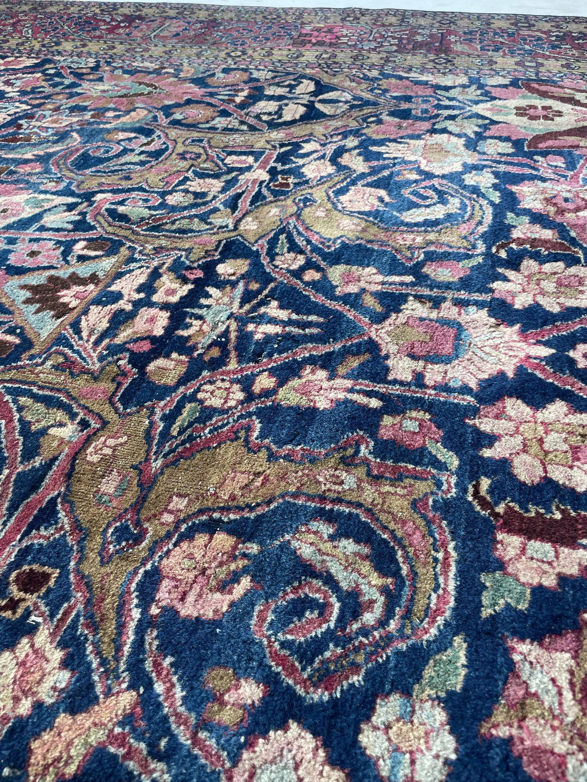 Wool Antique Decorative Rug in Northeast Khorassan-Mashad, circa 1920-30's For Sale