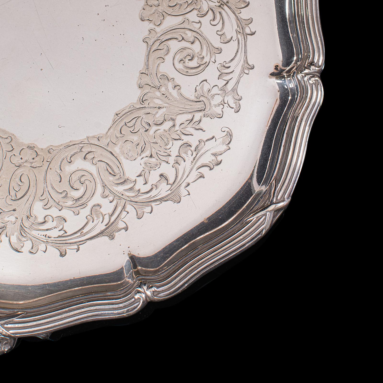 19th Century Antique Decorative Saucer, Silver Plate, Dish, Thomas Bradbury, Victorian, 1890 For Sale