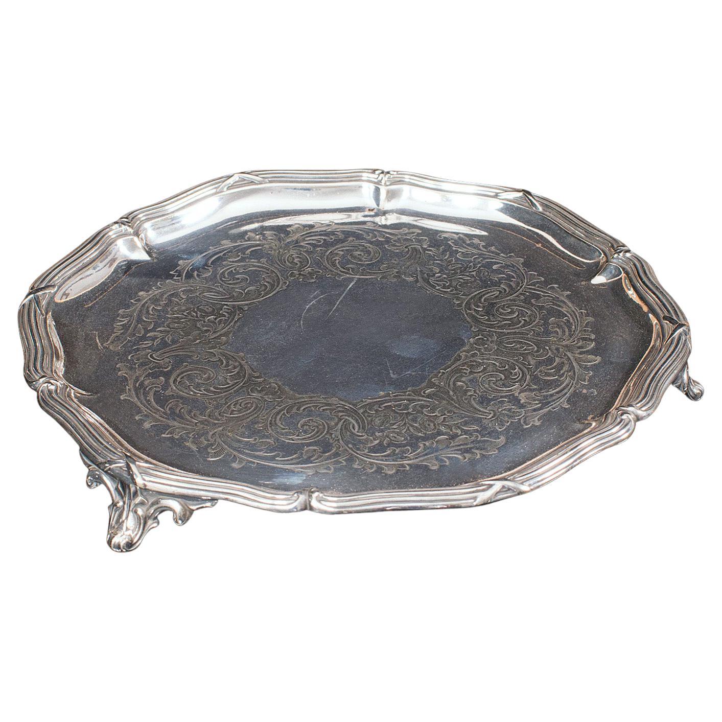 Antico piattino decorativo, piatto d'argento, Thomas Bradbury, vittoriano, 1890 in vendita