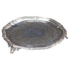 Assiette décorative ancienne en argent, plat, Thomas Bradbury, Victorien, 1890