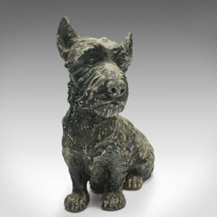 Antique Decorative Scottish Terrier Figure, British, Spelter, Dog, Edwardian