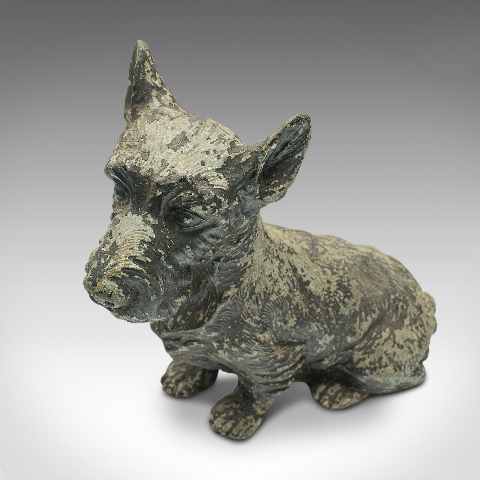 20th Century Antique Decorative Scottish Terrier Figure, British, Spelter, Dog, Edwardian For Sale