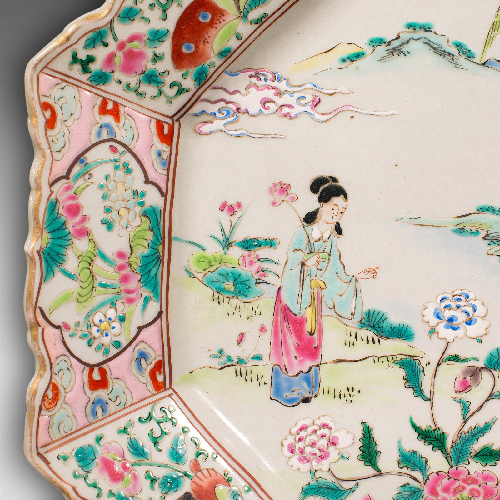 Antique Decorative Serving Plate, Japanese, Ceramic, Charger, Meiji, Victorian For Sale 1