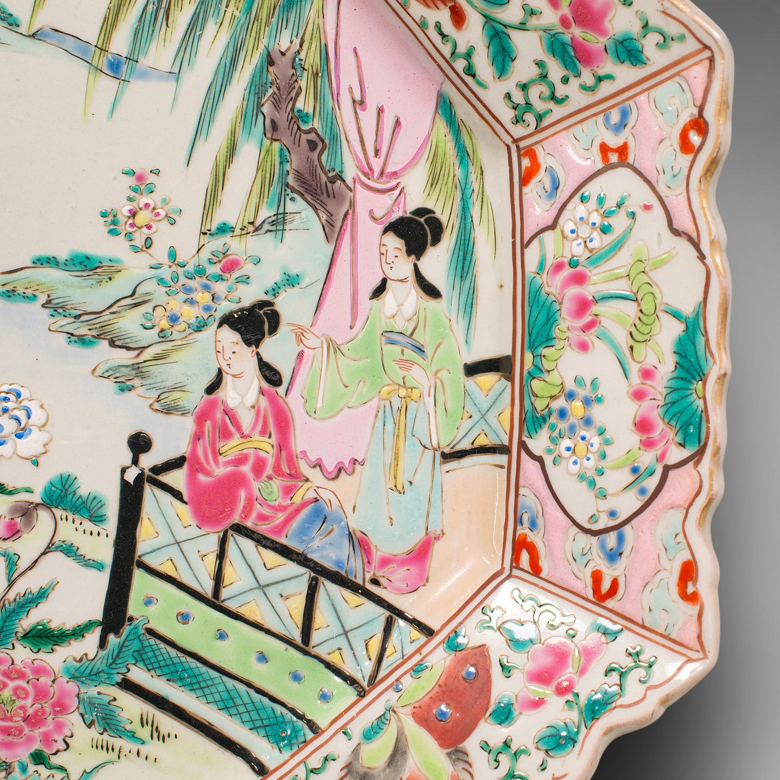 Antique Decorative Serving Plate, Japanese, Ceramic, Charger, Meiji, Victorian For Sale 2