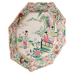 Assiette de service décorative ancienne, japonaise, céramique, chargeur, Meiji, victorienne