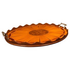 Antique Decorative Serving Tray, English, Satinwood, Afternoon Tea, Victorian