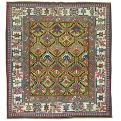 Antique Decorative Shirvan Square Rug