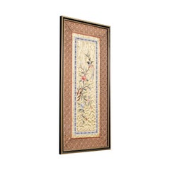 Antique Decorative Silk Panel, Chinese, Framed Needlepoint Tapestry, Circa 1900