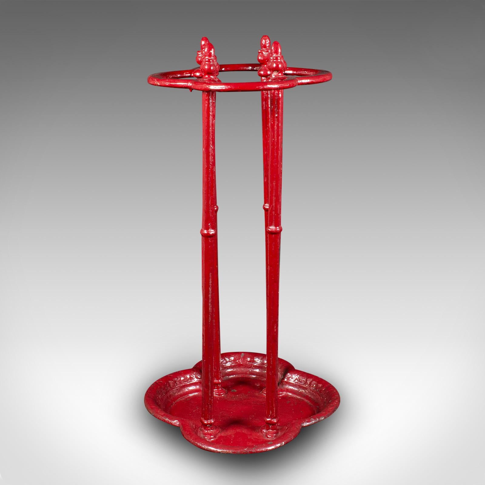British Antique Decorative Stick Stand, English Cast Iron Umbrella Rack, Victorian, 1850 For Sale