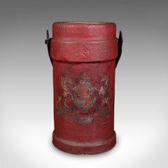 Antique Decorative Stick Stand, English, Leather, Basket, Storage Bin, C.1920