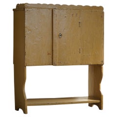 Antique Decorative Swedish Painted Cabinet in Pine, Early 19th Century