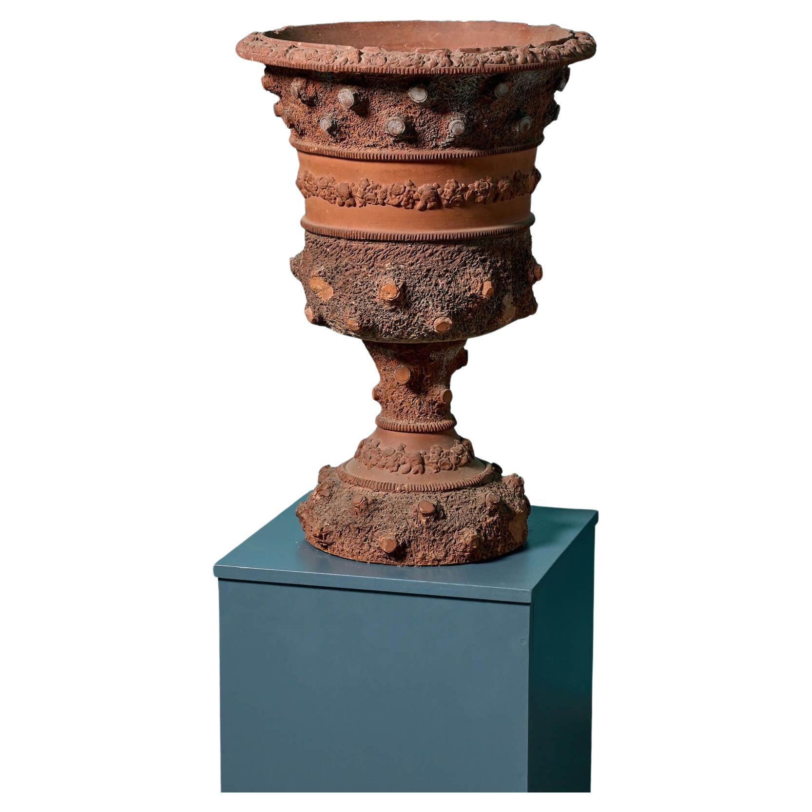 Antique Decorative Terracotta Garden Urn