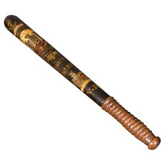 Ancienne matraque décorative, écossaise, en hêtre, bâton de police d'Édimbourg, victorienne