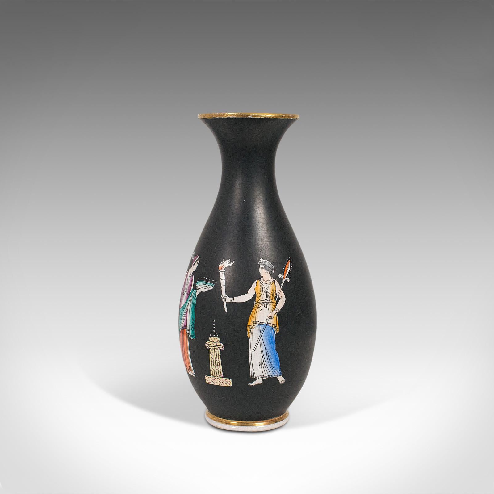 British Antique Decorative Vase, English, Ceramic, Baluster Urn, Neoclassical, Victorian
