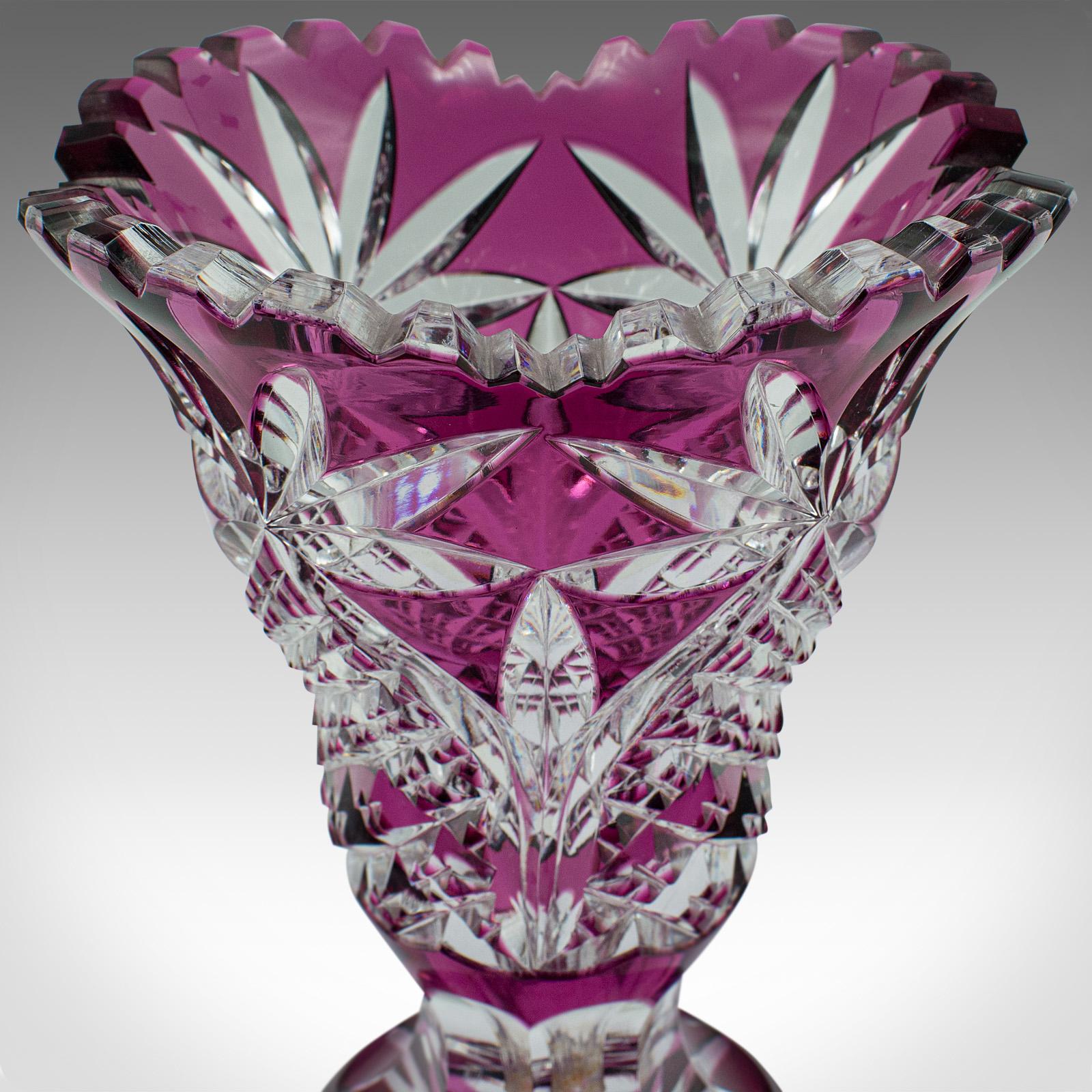Antike dekorative Vase, englisch, geschliffenes Glas, Blumentopf, spätviktorianisch, um 1880 im Angebot 4