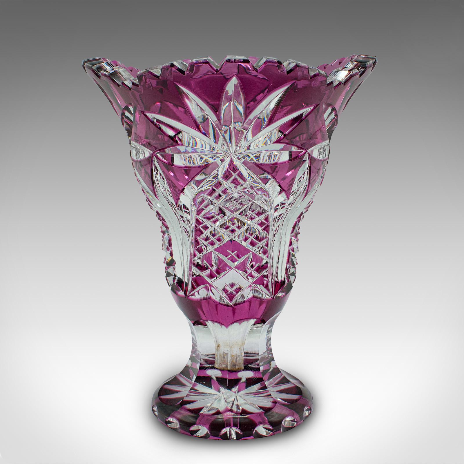 19th Century Antique Decorative Vase, English, Cut Glass, Flower Pot, Late Victorian, C.1880 For Sale