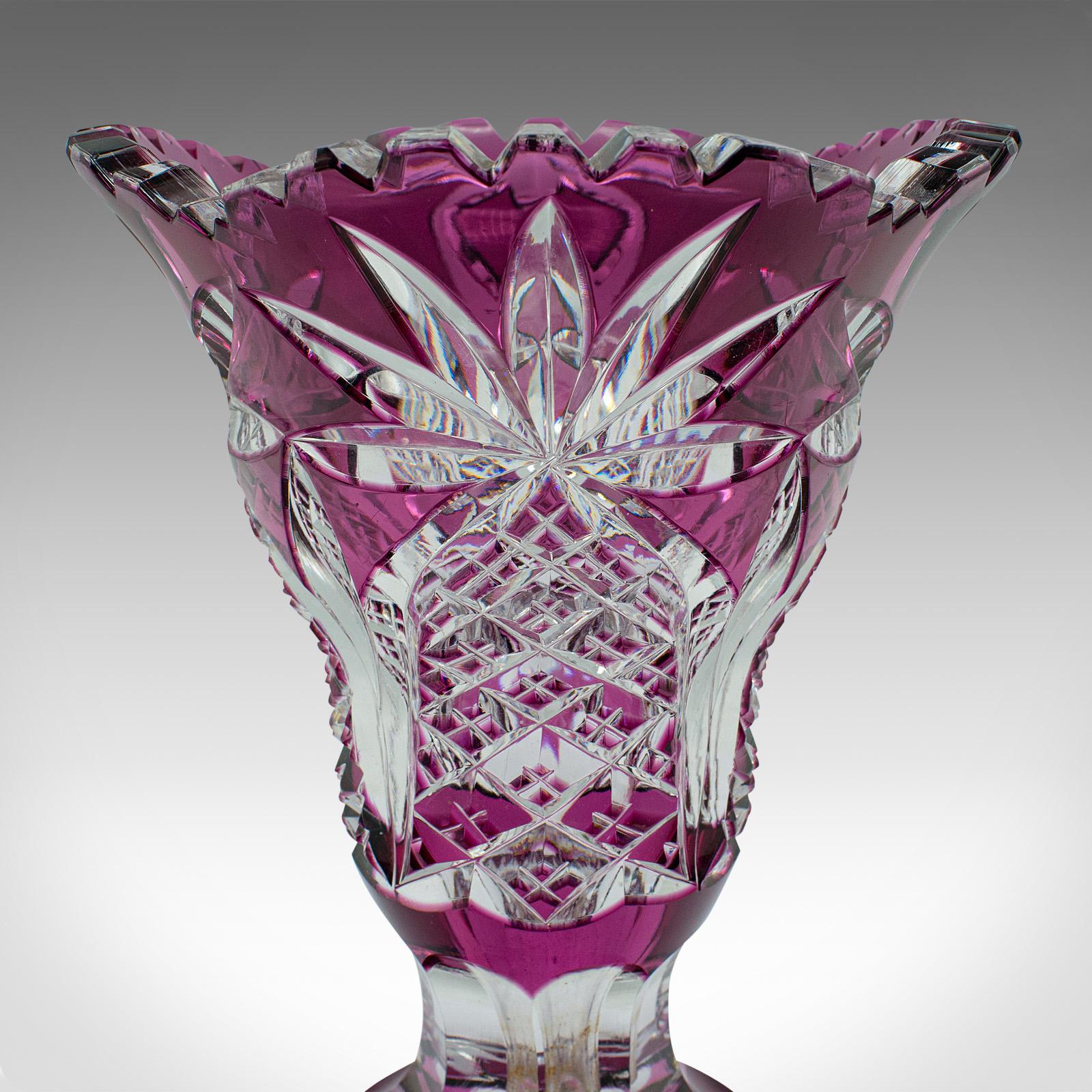 Antike dekorative Vase, englisch, geschliffenes Glas, Blumentopf, spätviktorianisch, um 1880 im Angebot 2