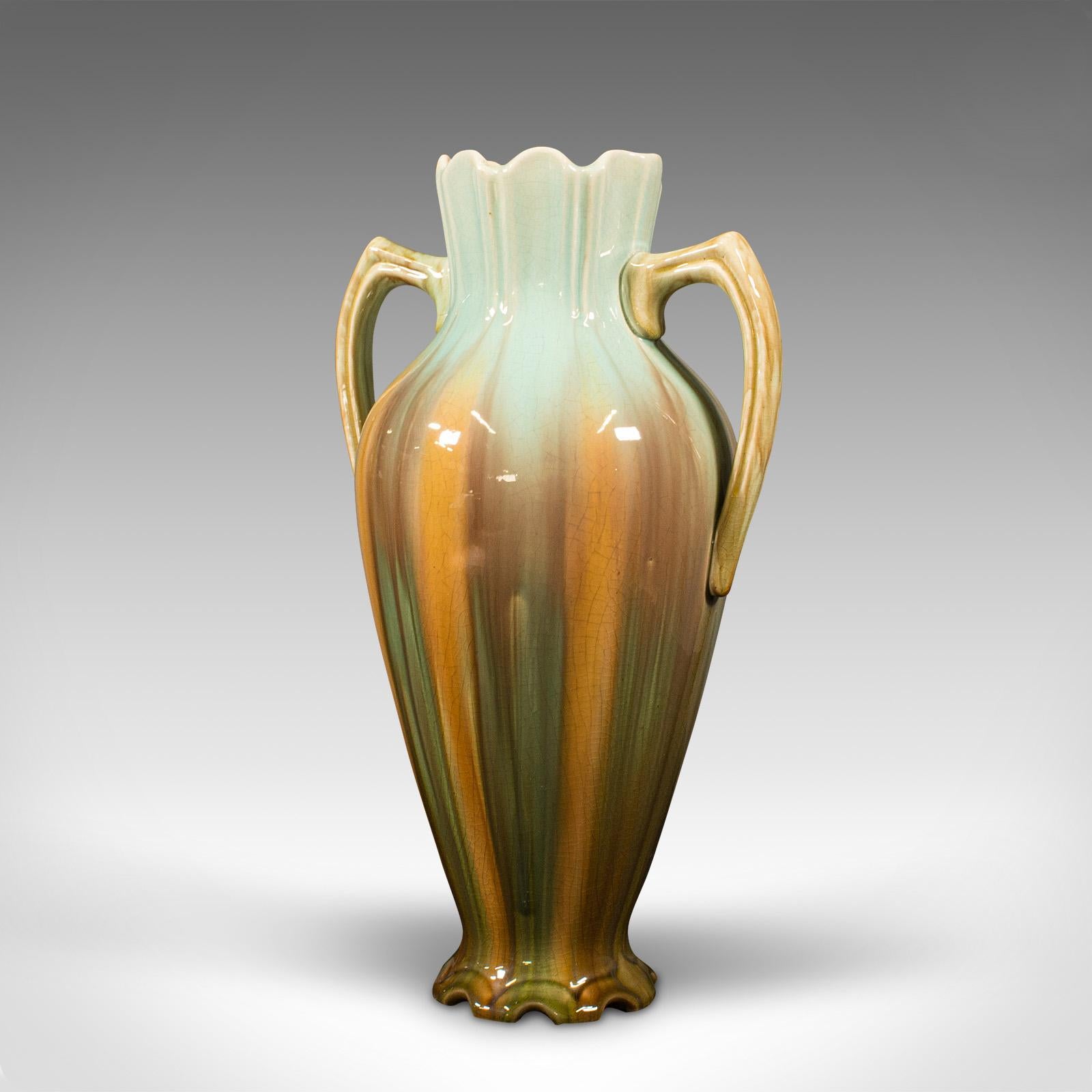 Antique Decorative Vase, French, Ceramic, Flower Urn, Art Nouveau, Victorian In Good Condition For Sale In Hele, Devon, GB