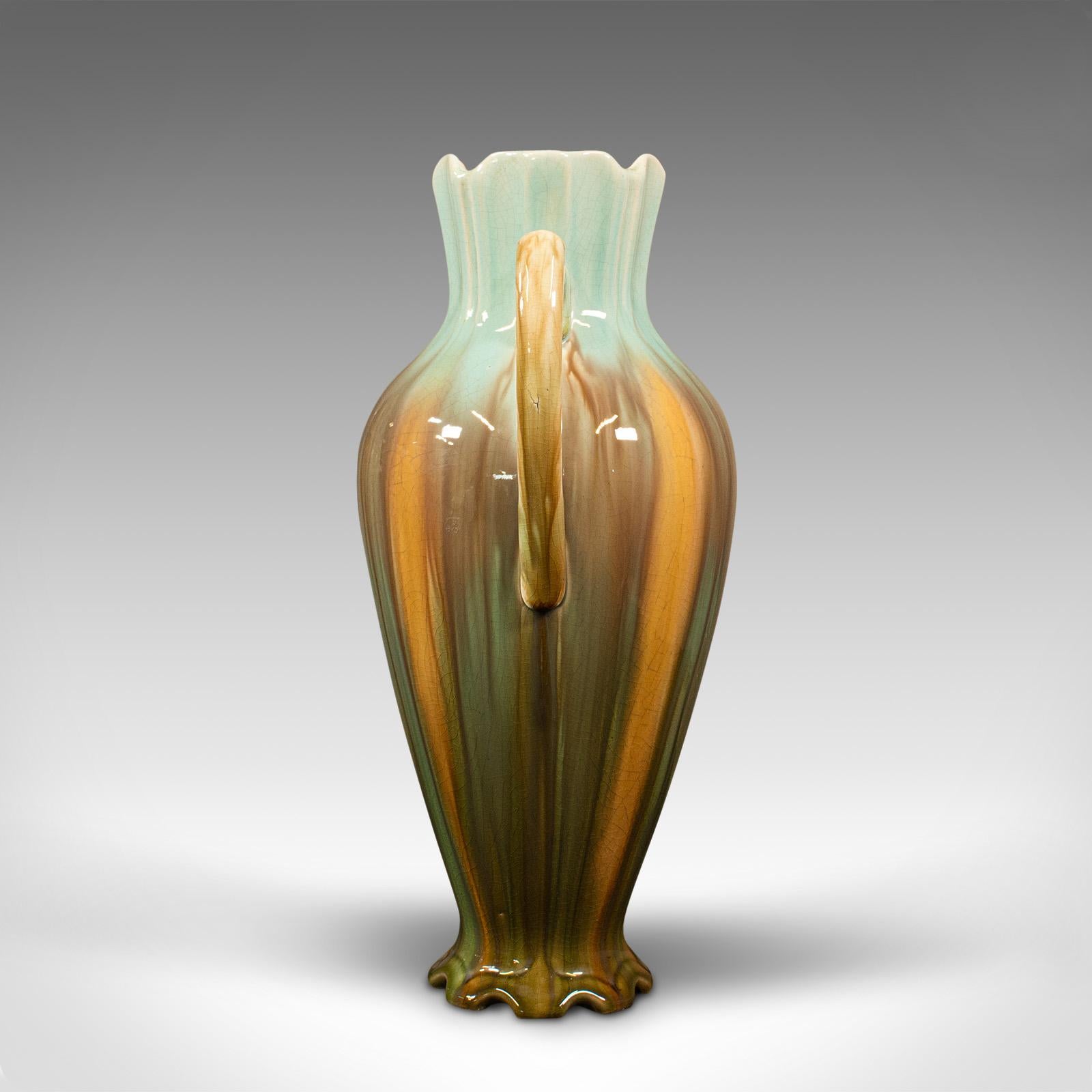 19th Century Antique Decorative Vase, French, Ceramic, Flower Urn, Art Nouveau, Victorian For Sale