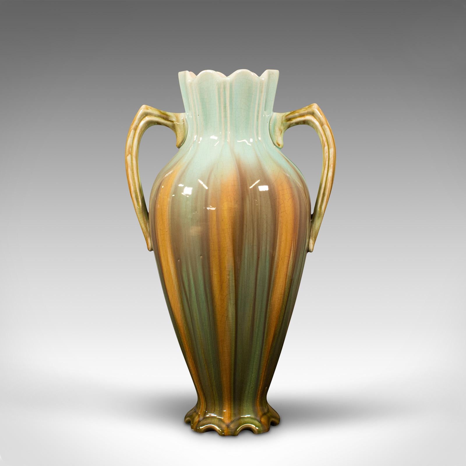 Antique Decorative Vase, French, Ceramic, Flower Urn, Art Nouveau, Victorian For Sale 1