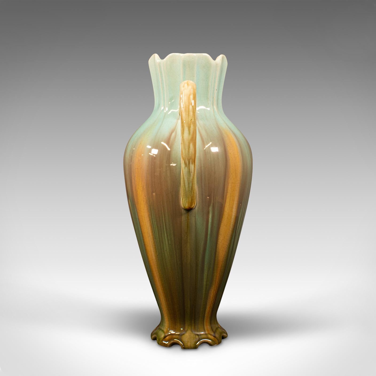 Antique Decorative Vase, French, Ceramic, Flower Urn, Art Nouveau, Victorian For Sale 2