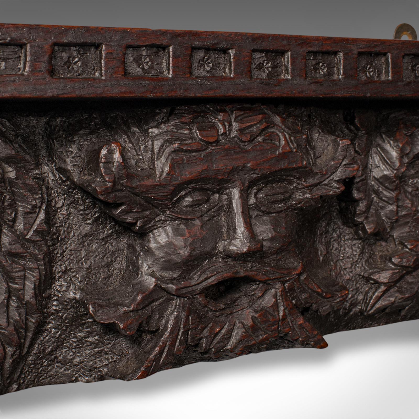 Antique Decorative Wall Bracket, English, Carved Oak, Frieze, Gothic, Victorian In Good Condition For Sale In Hele, Devon, GB