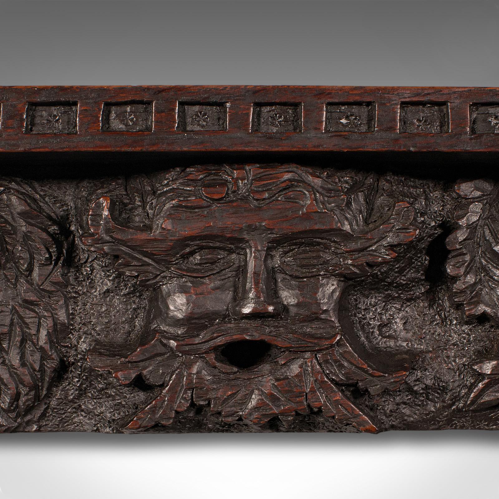 Antique Decorative Wall Bracket, English, Carved Oak, Frieze, Gothic, Victorian For Sale 1