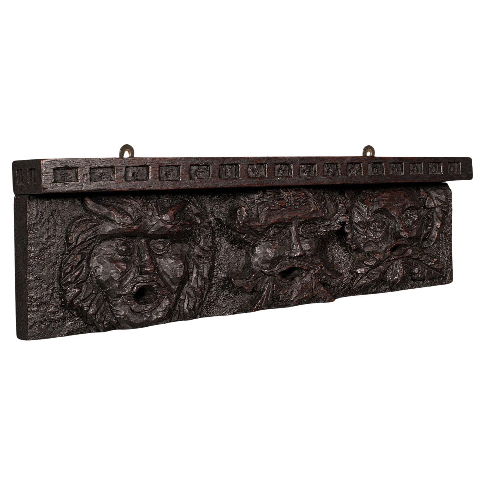 Antique Decorative Wall Bracket, English, Carved Oak, Frieze, Gothic, Victorian For Sale