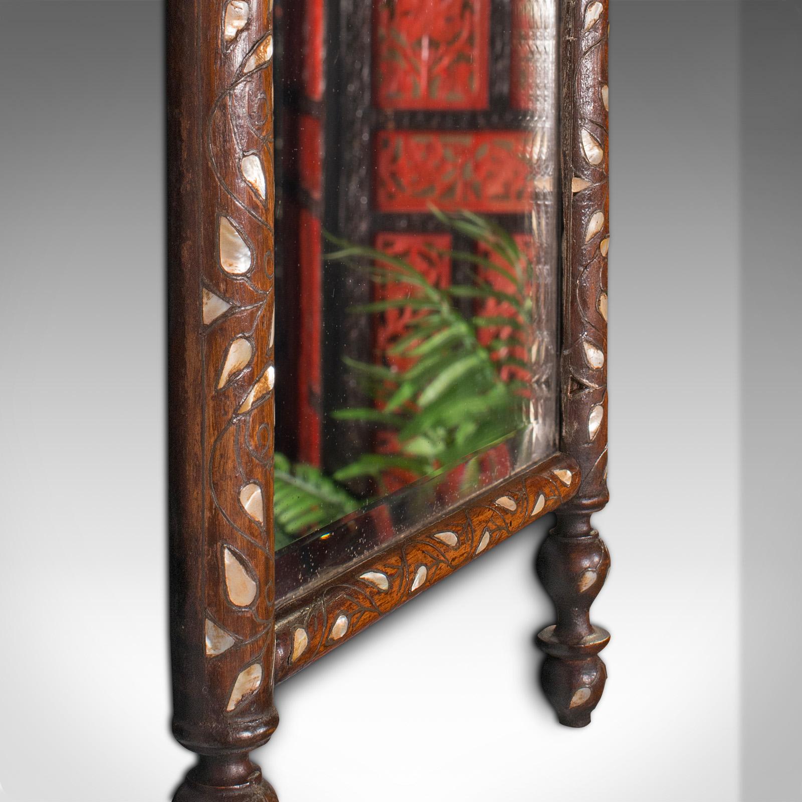19th Century Antique Decorative Wall Mirror, Anglo Indian, Colonial, Late Victorian, C.1900 For Sale