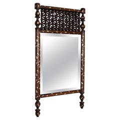 Antique Decorative Wall Mirror, Anglo Indian, Colonial, Late Victorian, C.1900