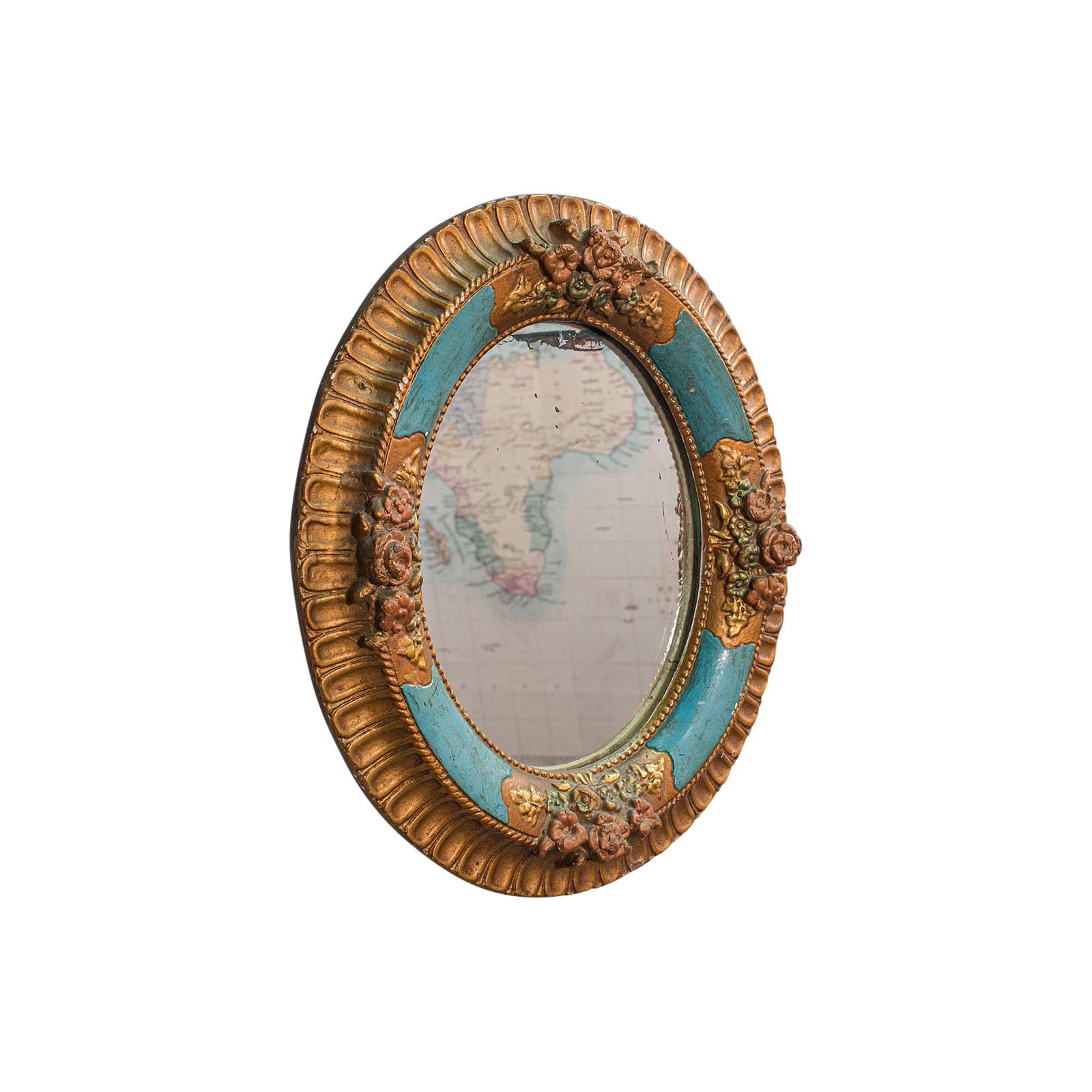 Antique Decorative Wall Mirror, German, Oval, Black Forest, Victorian circa 1900 For Sale
