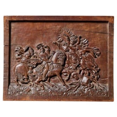 Antique Decorative Wall Panel Carved with Mythical Scene