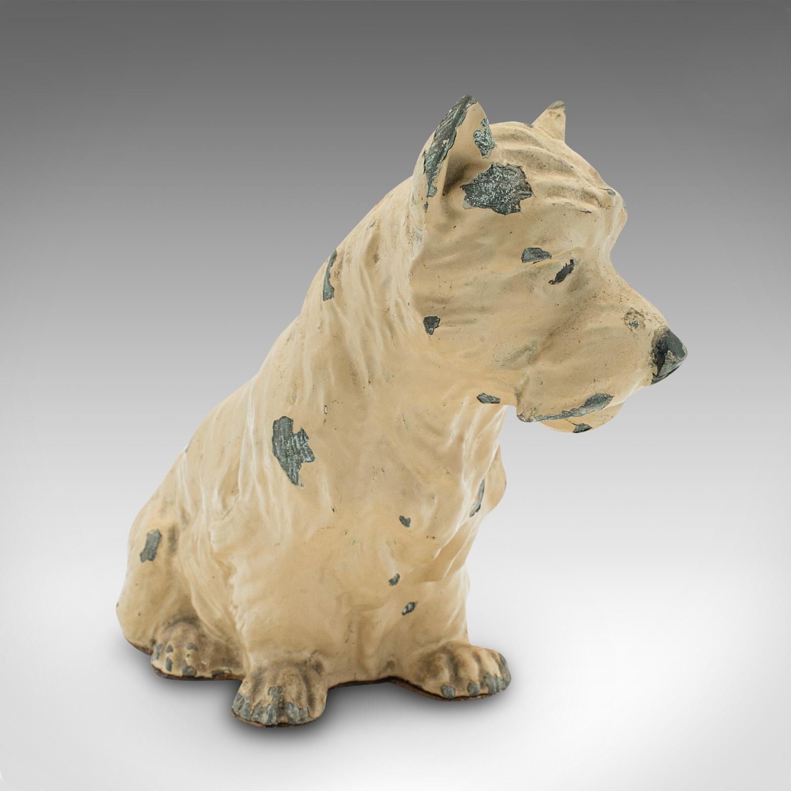 Antique Decorative Westie Figure, British, Spelter, Terrier, Ornament, Edwardian In Good Condition In Hele, Devon, GB