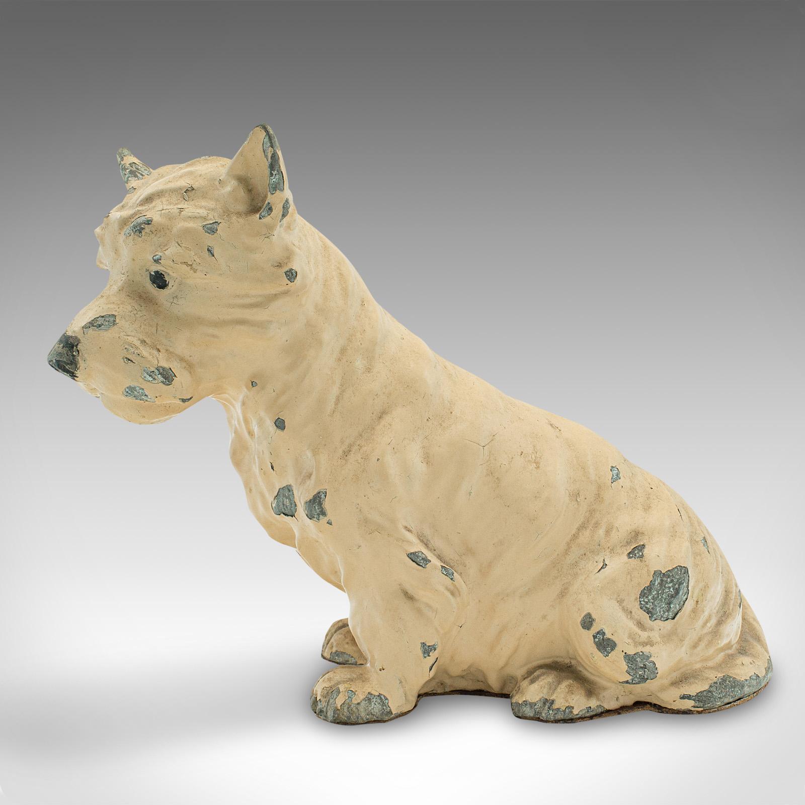 20th Century Antique Decorative Westie Figure, British, Spelter, Terrier, Ornament, Edwardian