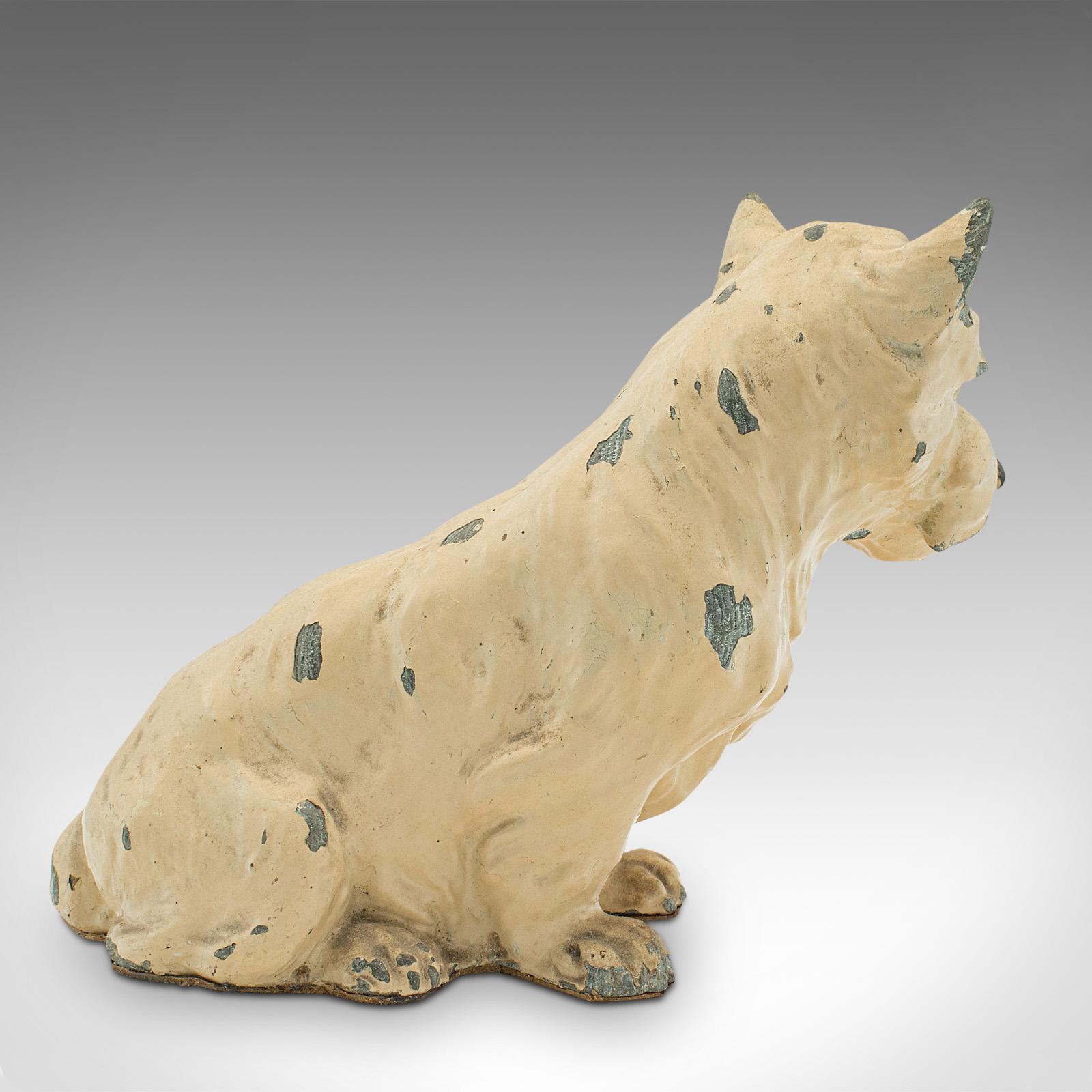 Antique Decorative Westie Figure, British, Spelter, Terrier, Ornament, Edwardian 1