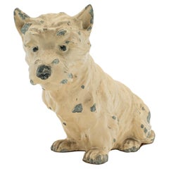Antique Decorative Westie Figure, British, Spelter, Terrier, Ornament, Edwardian