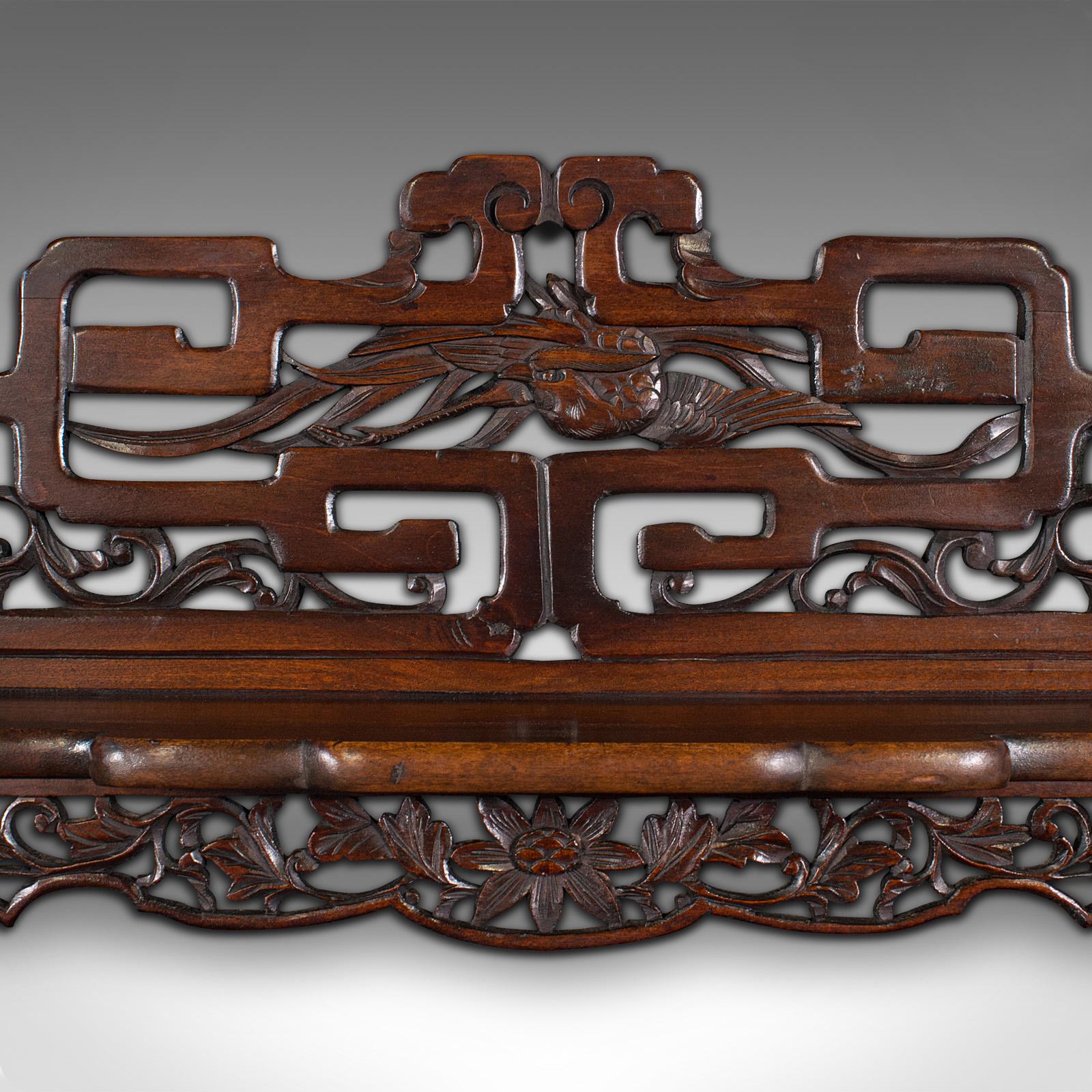 Antique Decorative Whatnot, Chinese, Hanging Wall Shelf, Victorian, Circa 1900 1