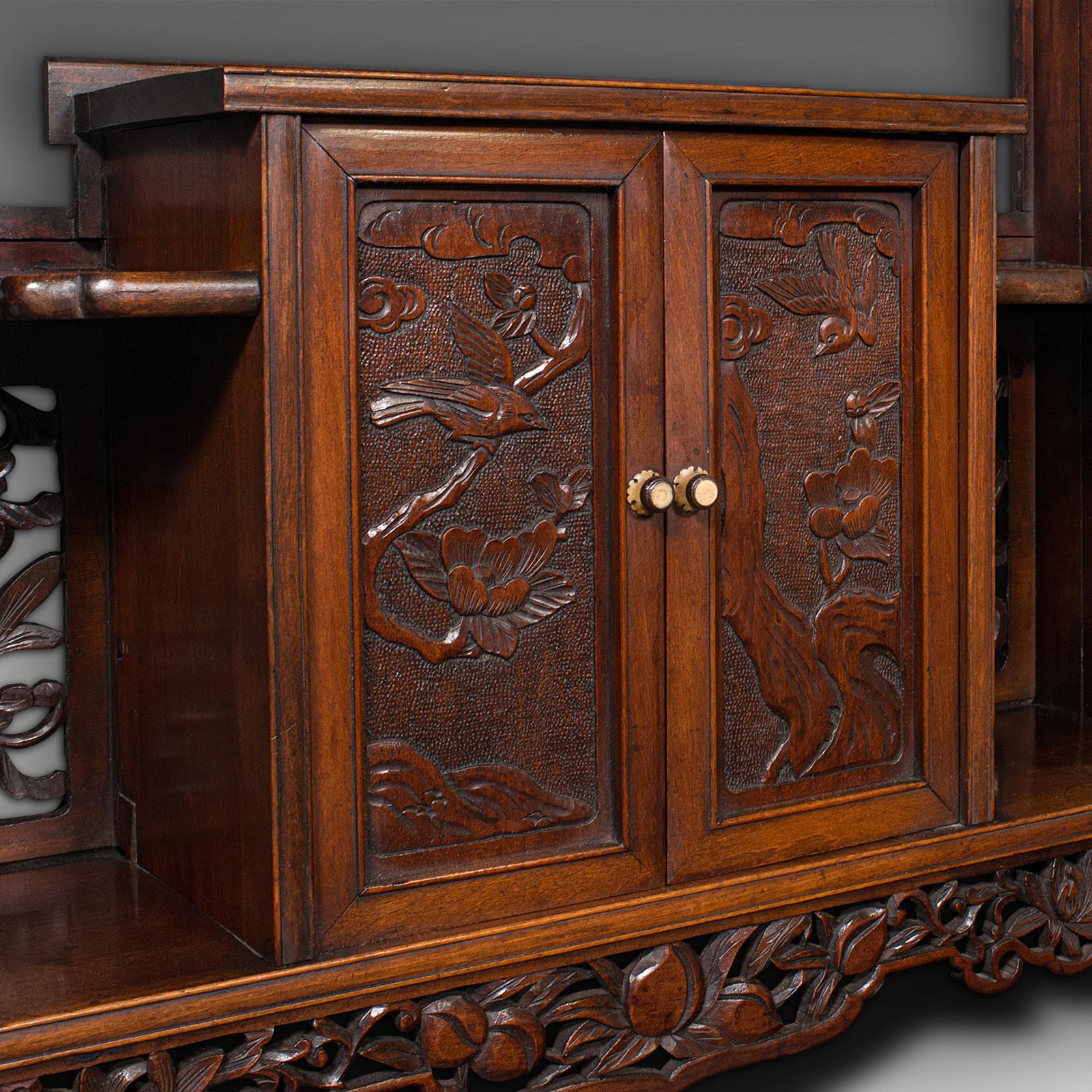 Antique Decorative Whatnot, Chinese, Hanging Wall Shelf, Victorian, Circa 1900 3