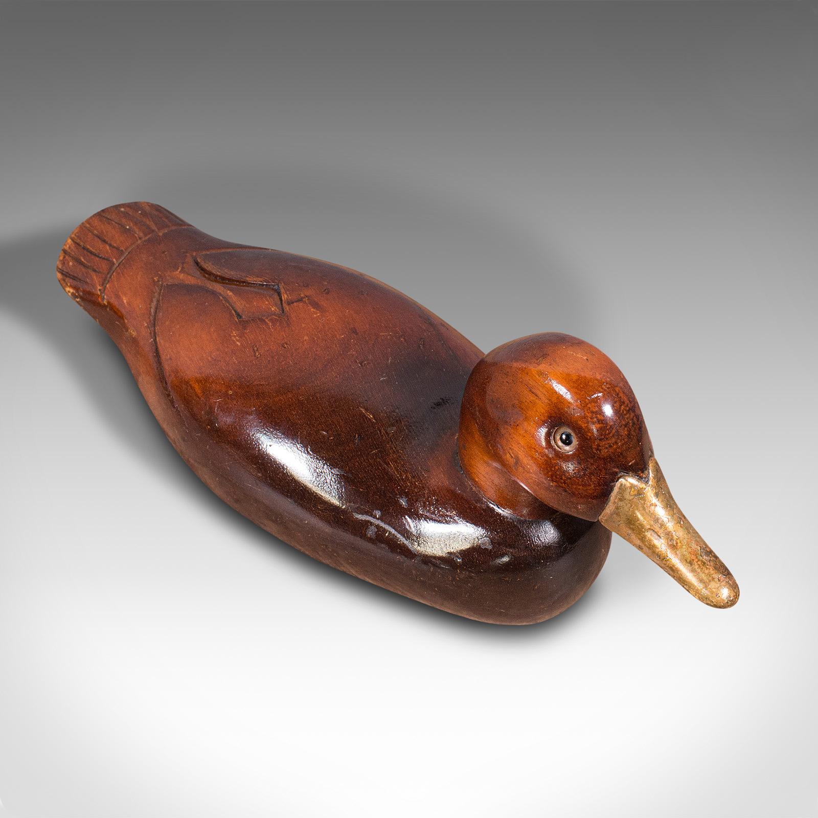Antique Decoy Duck, English, Carved Mallard Figure, Gilt, Edwardian, Circa 1910 1