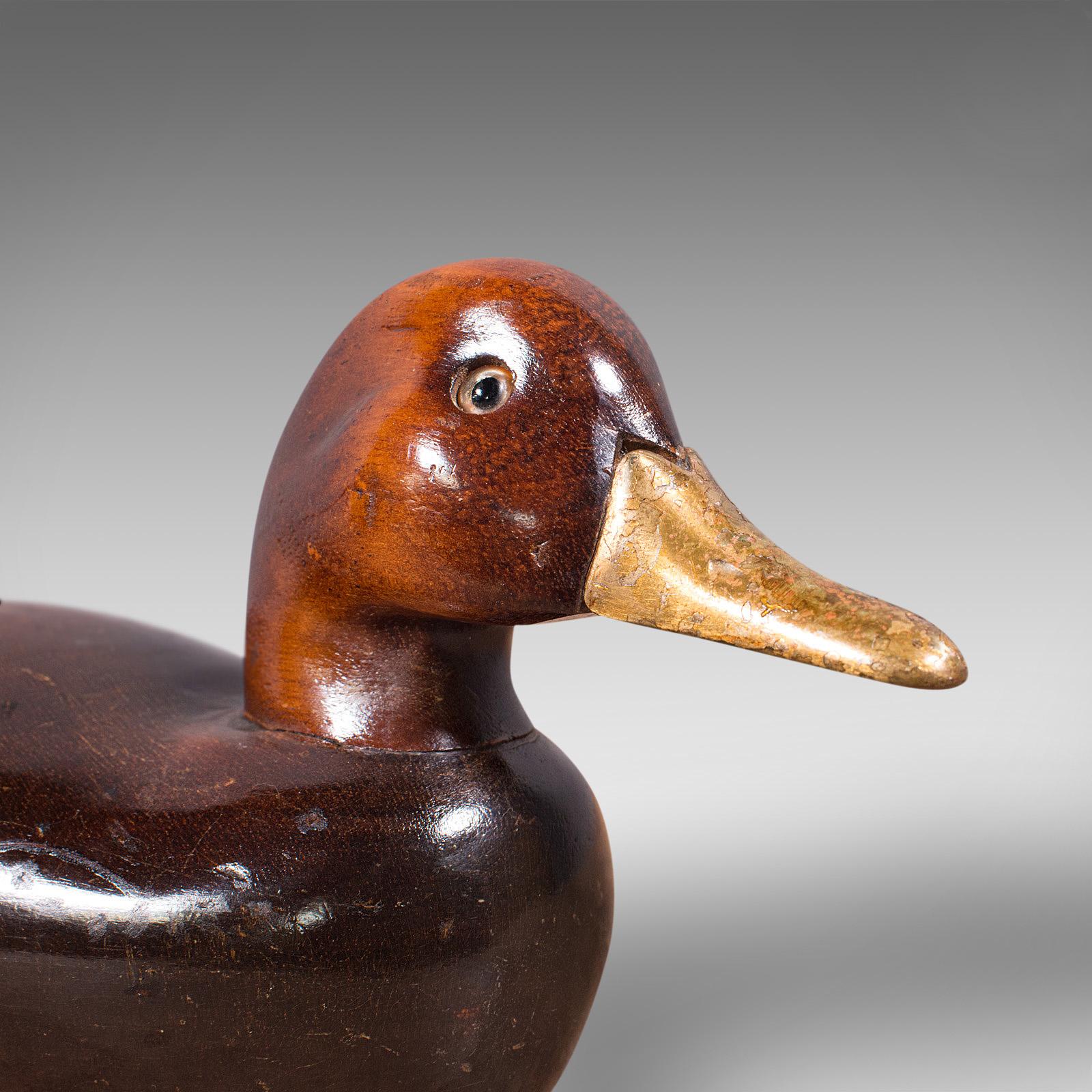 Antique Decoy Duck, English, Carved Mallard Figure, Gilt, Edwardian, Circa 1910 3