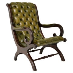 Antique Deep Buttoned Leather Armchair