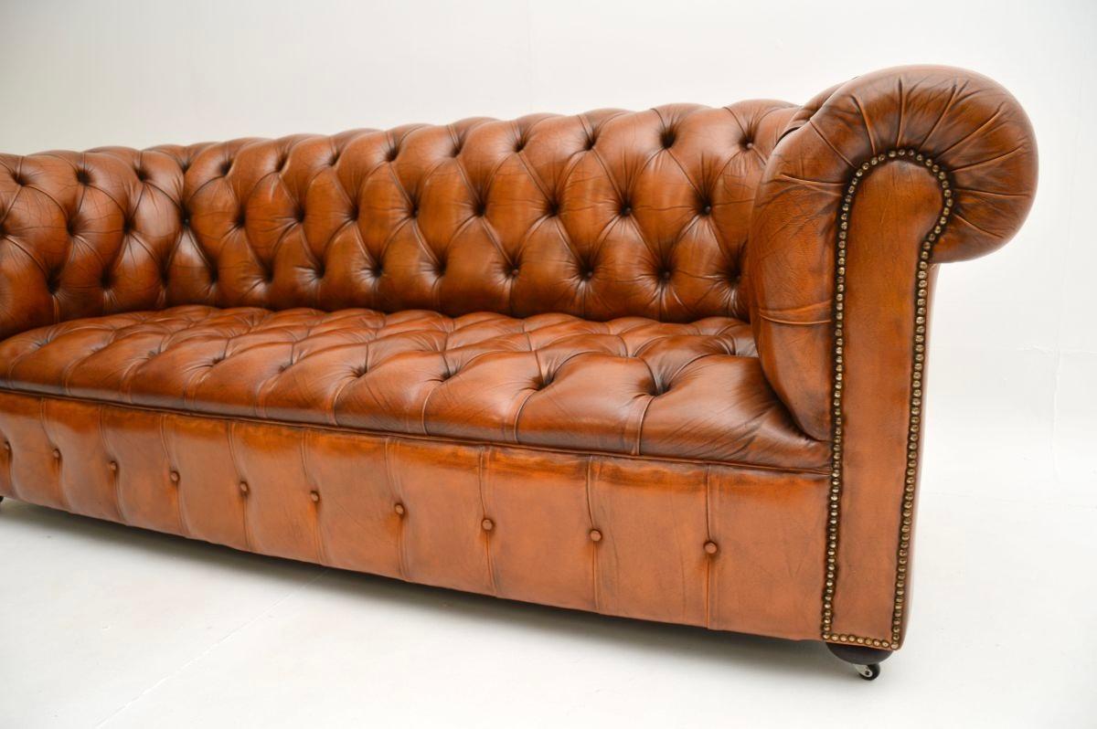 Antique Deep Buttoned Leather Chesterfield Sofa 4