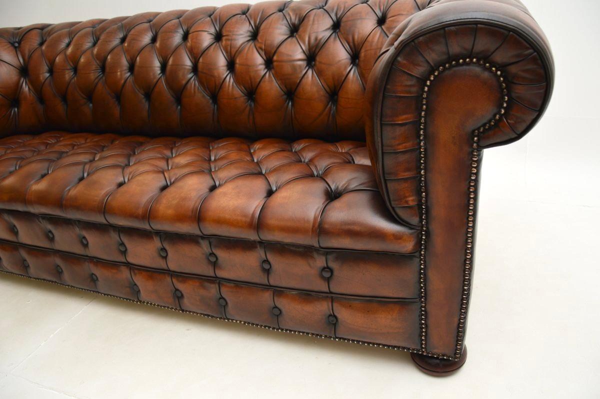 Antique Deep Buttoned Leather Chesterfield Sofa 5