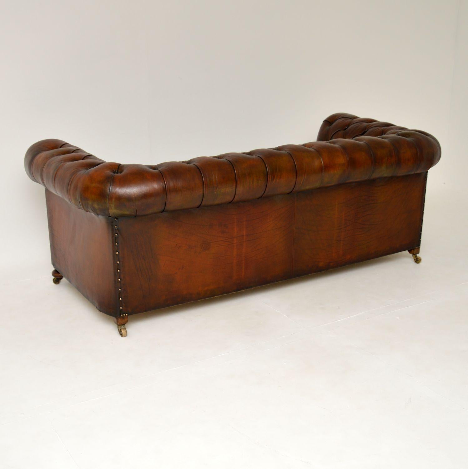 Antique Deep Buttoned Leather Chesterfield Sofa 5