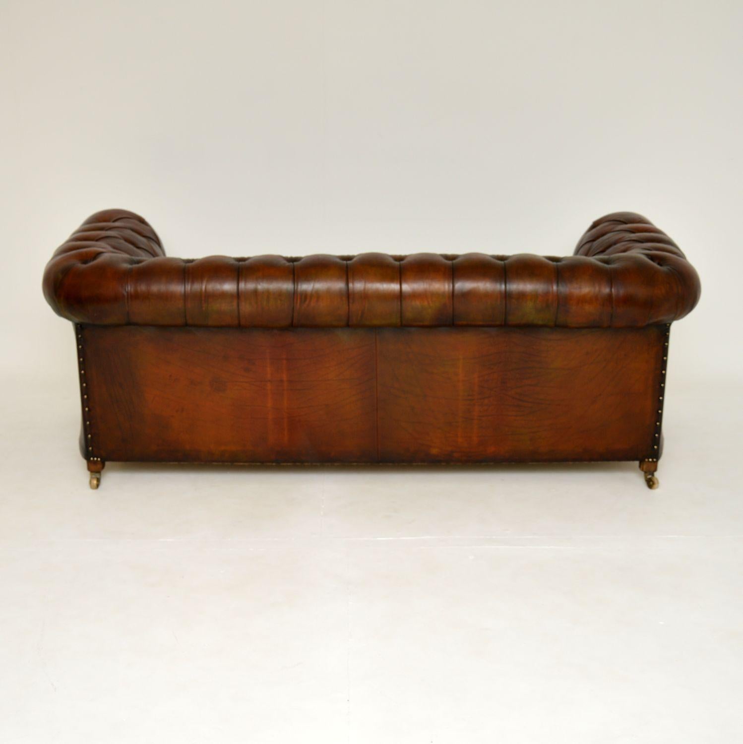 Antique Deep Buttoned Leather Chesterfield Sofa 6