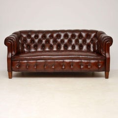 Antique Deep Buttoned Leather Chesterfield Sofa