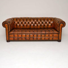 Antique Deep Buttoned Leather Chesterfield Sofa