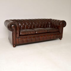 Antique Deep Buttoned Leather Chesterfield Sofa