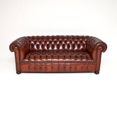Antique Deep Buttoned Leather Chesterfield Sofa
